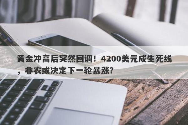 黄金冲高后突然回调！4200美元成生死线，非农或决定下一轮暴涨？
