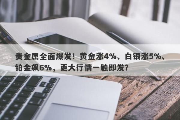 贵金属全面爆发！黄金涨4%、白银涨5%、铂金飙6%，更大行情一触即发？