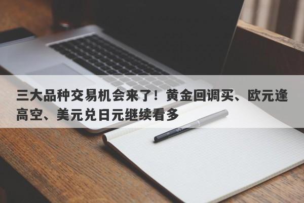 三大品种交易机会来了！黄金回调买、欧元逢高空、美元兑日元继续看多
