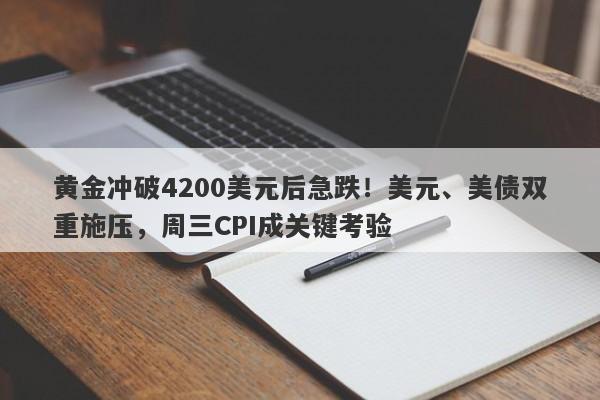 黄金冲破4200美元后急跌！美元、美债双重施压，周三CPI成关键考验