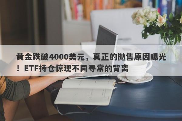 黄金跌破4000美元，真正的抛售原因曝光！ETF持仓惊现不同寻常的背离